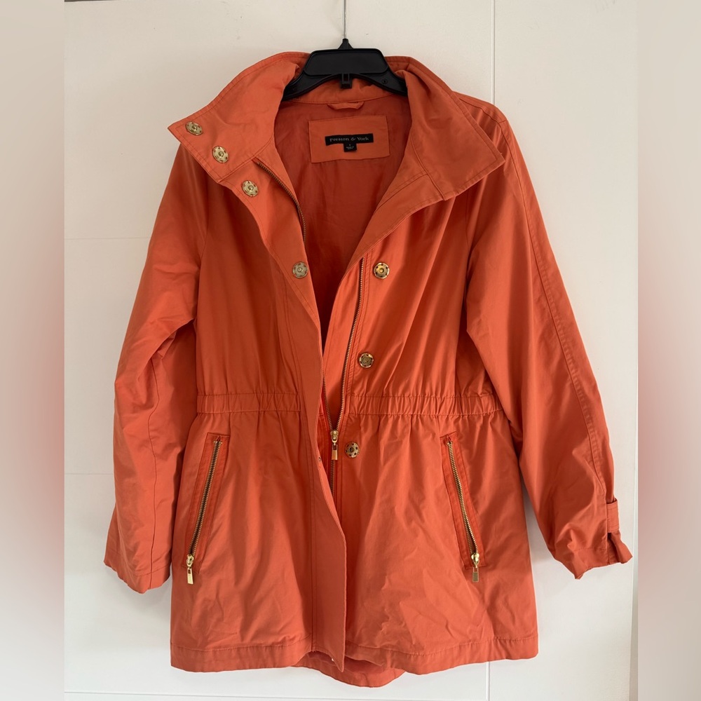 Preston & York Pink/Orange Trench/Rain Coat - Size Small